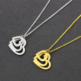 Engrave Names Hollow Out Heart Personalized Pendant Necklace/Silver