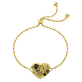 Personalized Paw Bracelet Stainless Steel Adjustable Heart Charm Bangle