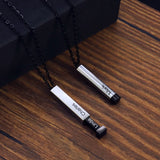 Personalized Relationship Clavicle Necklace 3D Bar Pendant for Her
