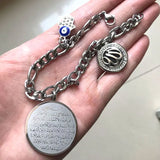 Engraved AYATUL KURSI Hamsa Hand Evil Eye Bangle