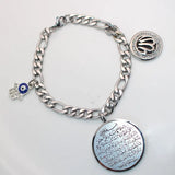 Engraved AYATUL KURSI Hamsa Hand Evil Eye Bangle