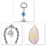 Engraved Agate Slice Lucky Elephant Evil Eye Hanging Ornaments