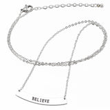 Engraved Bar Necklace Initial Jewelry Stainless Steel Personalized Necklace