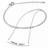 Engraved Bar Necklace Initial Jewelry Stainless Steel Personalized Necklace