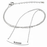 Engraved Bar Necklace Initial Jewelry Stainless Steel Personalized Necklace