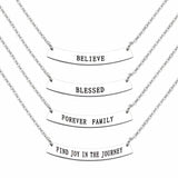 Engraved Bar Necklace Initial Jewelry Stainless Steel Personalized Necklace