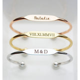 Personalized Engraved Stainless Steel Cuff Bangle Bracelet