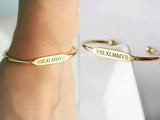 Personalized Engraved Stainless Steel Cuff Bangle Bracelet