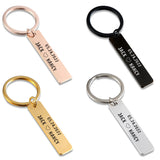 Engraved Couples Keychain Name and Date Anniversary Key Chain Stainless Steel