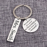 Engraved Name Keychain - Influence of a Great Teacher - Key Tag