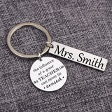 Engraved Name Keychain - Influence of a Great Teacher - Key Tag