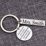 Engraved Name Keychain - Influence of a Great Teacher - Key Tag