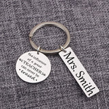 Engraved Name Keychain - Influence of a Great Teacher - Key Tag