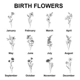 Personalized Birth Flower Necklace Stainless Steel Wedding Jewelry