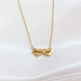 Engraved Dainty Heart Pendant Necklace Stainless Steel