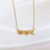 Engraved Dainty Heart Pendant Necklace Stainless Steel