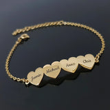 Personalized Family Name Charm Bracelets Heart Jewelry