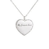 Engraved Heart Family Personalised Photo Necklace Stainless Steel Pendant