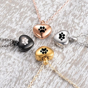 Engraved Heart Pets Paw Urn Necklace/Bracelet