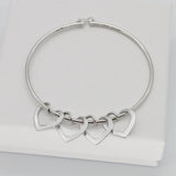 Engraved Heart Bracelets Personalized Stainless Steel Family Name Bracelet