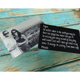 Personalized Laser Picture Wallet Insert for Father's Gift with Your Handwriting