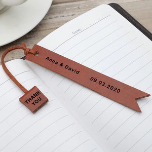 Engraved Leather Bookmark Book Mark Personalized Gift for Pastor