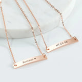 Engraved Name Date Bar Bracelet Bangle Personalized Women Jewelry