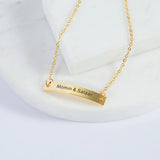 Engraved Name Date Bar Bracelet Bangle Personalized Women Jewelry