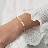 Engraved Name Date Bar Bracelet Bangle Personalized Women Jewelry