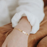 Engraved Name Date Bar Bracelet Bangle Personalized Women Jewelry