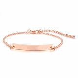 Engraved Name Date Bar Bracelet Bangle Personalized Women Jewelry