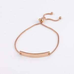 Personalized Bar Bracelet - Engraved Name & Date Bangle