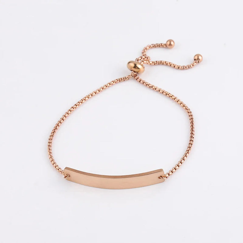Personalized Bar Bracelet - Engraved Name & Date Bangle