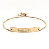 Personalized Bar Bracelet - Engraved Name & Date Bangle