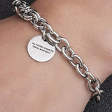 Engraved Letter Cuff Bracelet Stainless Steel Chain Couple Jewelry