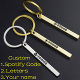 Engraved Text Keyring Scannable Song Code Keychain