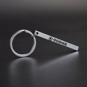Engraved Text Keyring Scannable Song Code Keychain