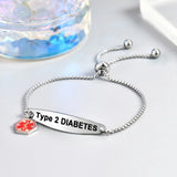 Engraved Medical Alert ID Bracelet for Woman Kids Diabetic