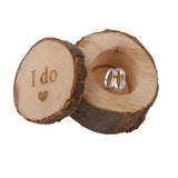 Engraved Mr. & Mrs. Wooden Wedding Ring Box - Rustic Ring Holder