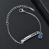 Engraved Name Birth Date Baby Bracelet Stainless Steel Kids Chain
