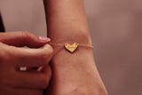 Engraved Name Bracelet Gold Heart - Personalized Gifts