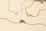 Engraved Name Bracelet Gold Heart - Personalized Gifts
