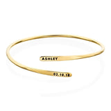 Engraved Name Cuff Bracelet Adjustable Bangle Stainless Steel Women Jewelry