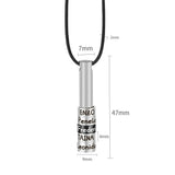 Engraved Name Date Family Necklace Bead Pendant Stainless Steel