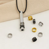Engraved Name Date Family Necklace Bead Pendant Stainless Steel