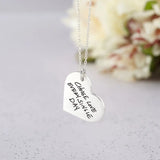 Engraved Name Handwriting Necklace Heart Pendant Personalized
