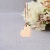 Engraved Name Handwriting Necklace Heart Pendant Personalized