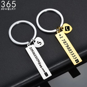 Personalized Heart Keychain with Name & Number