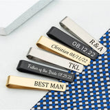 Engraved Name Tie Clip Personalized Fathers Gift Date Groomsmen Bar