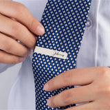 Engraved Name Tie Clip Personalized Fathers Gift Date Groomsmen Bar